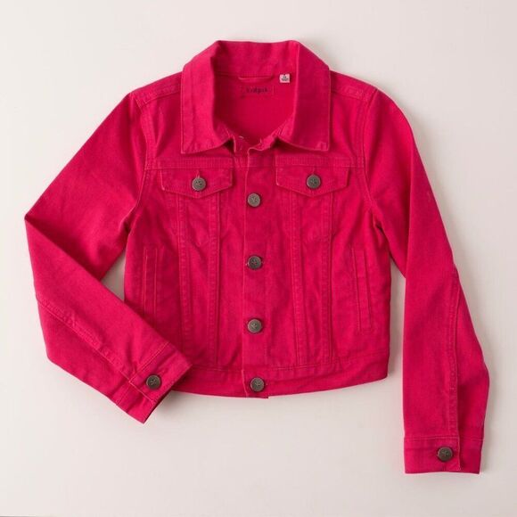 Kidpik NWT Denim Jacket in Pink Peacock Size XS